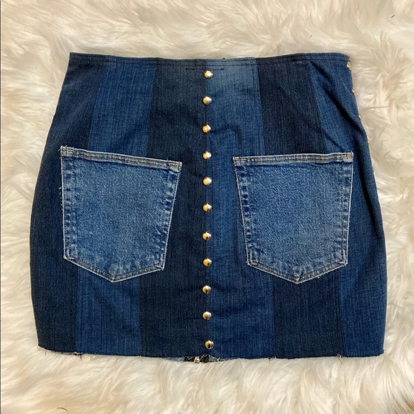 Handmade Denim Mini Skirt - Picture 2 of 3